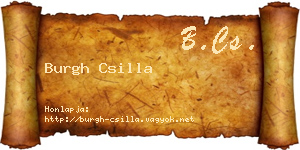 Burgh Csilla névjegykártya